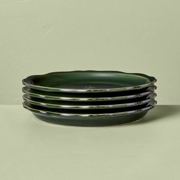 Hearth & Hand Magnolia Appetizer Plates Set 4 Christmas Tree Green Pine Holiday - Picture 2 of 4